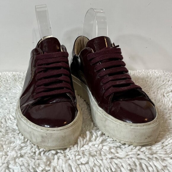 Axel Arigato Patent Leather‎ Lace Up chunky Rubber Sole Sneaker Red Maroon 8.5 - Picture 5 of 12
